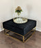 Wellington Black Modern Golden Upholstry Ottoman