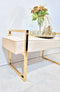 Elmwood Golden and Velvet Upholstered Bench