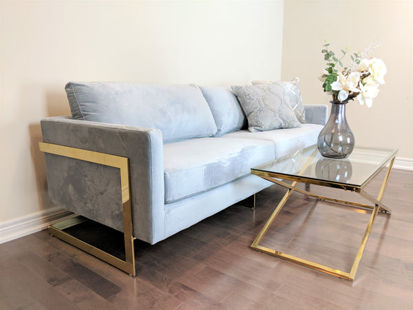 Monto Mid Century Velvet Upholstered Sofa