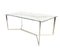 Surrey Stainless Steel Golden Dining Table -- Chrome and Golden