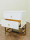 White Delmas Golden Nightstand / Side Table