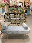 Paris Golden and Velvet Upholstered Bench
