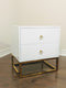 White Delmas Golden Nightstand / Side Table