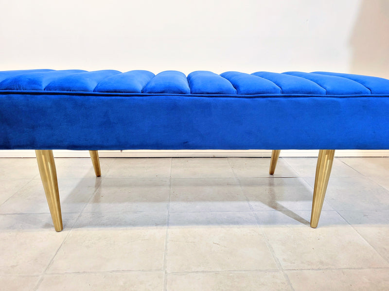 Havana Golden and Velvet Upholstered Bench