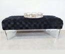 Zermatt Black Velvet Upholstered Bench