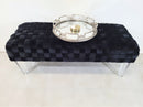 Zermatt Black Velvet Upholstered Bench