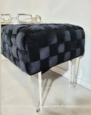 Zermatt Black Velvet Upholstered Bench