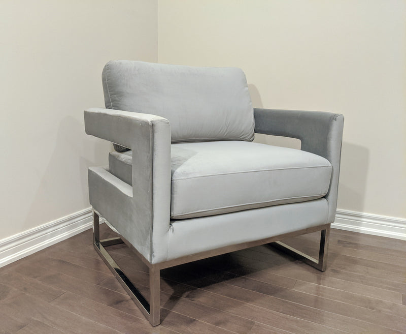 Nassau Velvet Silver Armchair