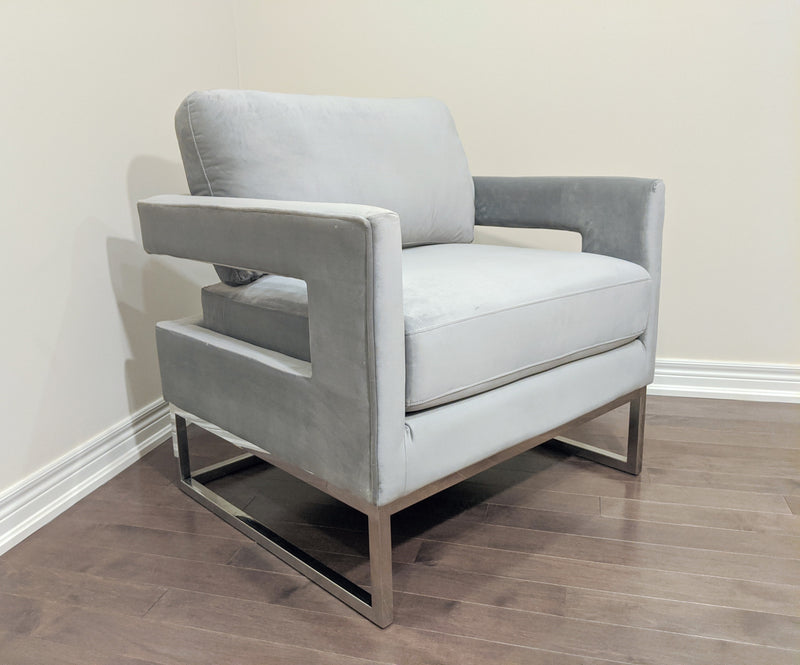 Nassau Velvet Silver Armchair