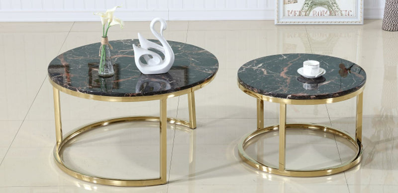 Black Coventry Golden Legs Nesting Tables