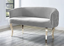 Cancun Golden Legs & Velvet Upholstered Sofa Loveseat