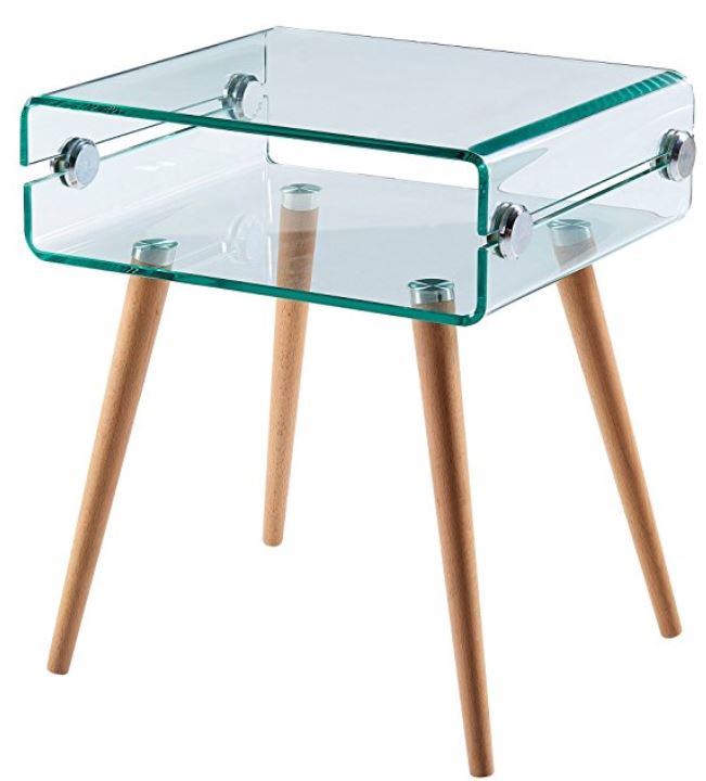 Cassette Bent Glass Side Table