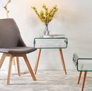 Cassette Bent Glass Side Table