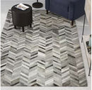 Chevron Cowhide Gray Area Rug