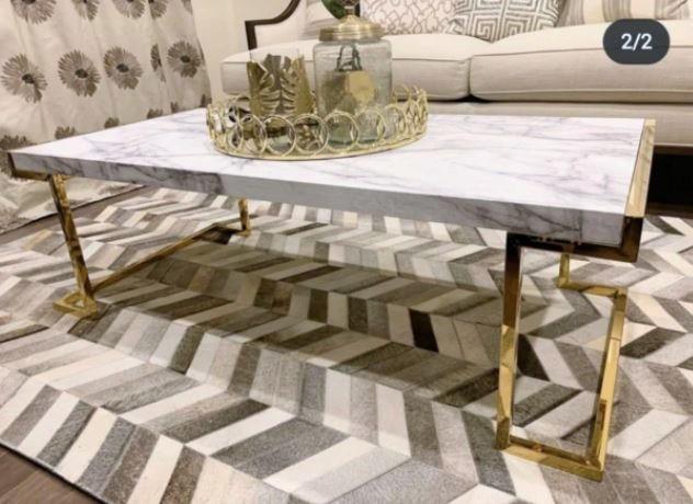 Miko White Faux Marble Coffee Table