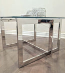 Murrey Square Stainless Steel Chrome Coffee Table