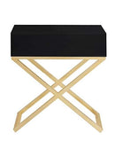 Black Napier Golden Nightstand/Side Table