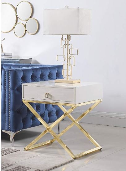 Napier Golden Nightstand/Side Table