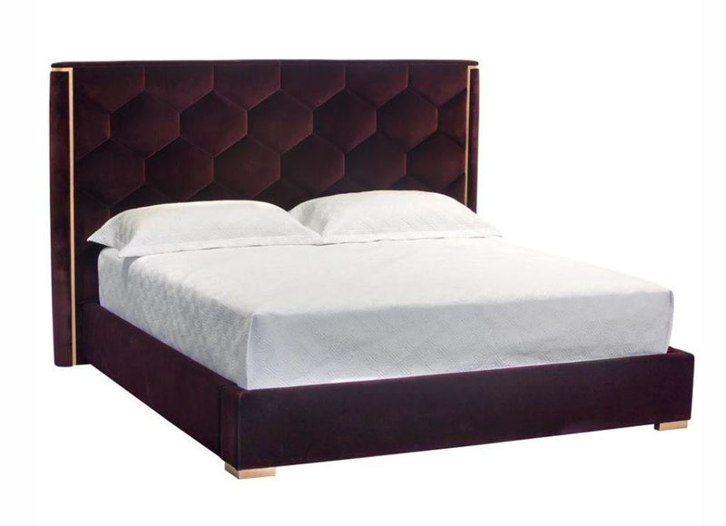 Manila Velvet Upholstered Bed & Frame