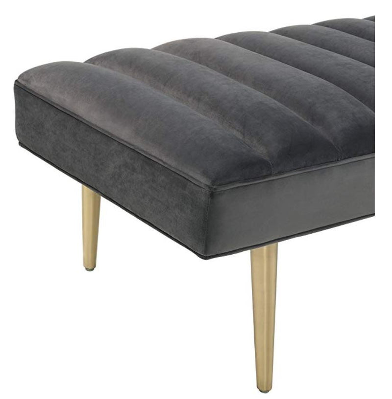 Havana Golden and Velvet Upholstered Bench