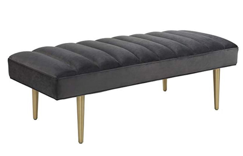 Havana Golden and Velvet Upholstered Bench